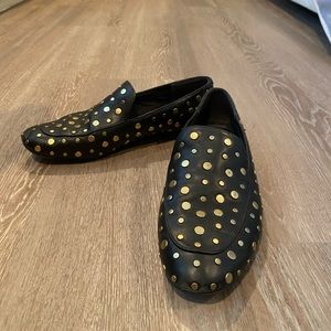 Kenneth Cole Black Leather Studded Loafer